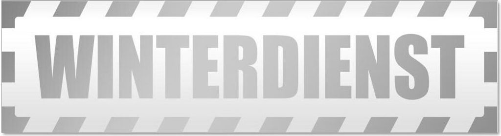 Kiwistar Winderdienst gestreift Magnetschild Schild magnetisch - 45cm Silber - Magnetfolie für Auto PKW Kfz