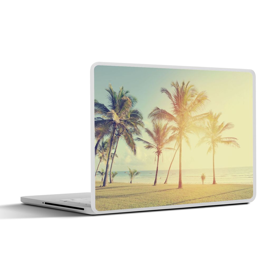MuchoWow Laptop Aufkleber Sticker Cover Meer - Palme - Sommer - Sonne - Strand 36.5x27.5 cm - Laptop-Sticker