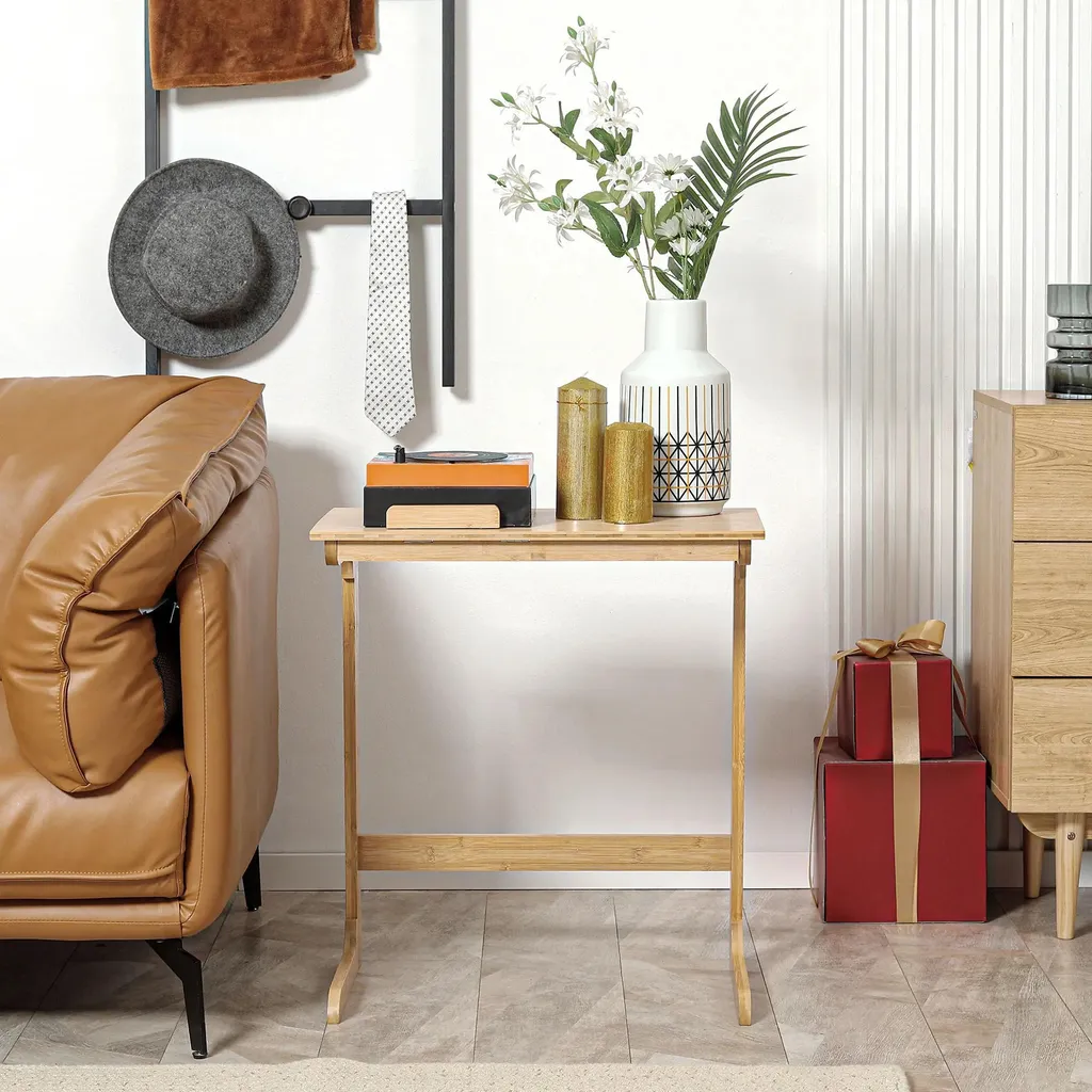 Table d'Appoint Rabattable en Bambou Durable - Gain de Place Garanti - 7