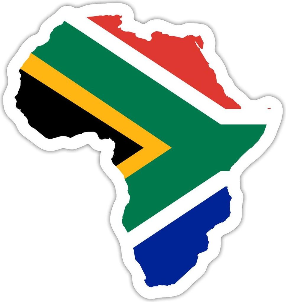 Spreadshirt Südafrika Flagge Langkarte Afrika Kontinent Sticker Aufkleber, 10 x 10 cm, Mattweiß