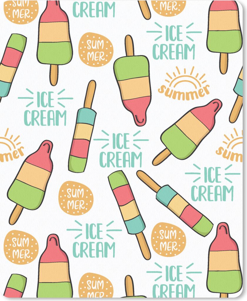 MuchoWow Mauspad Mousepad Eiscreme - Sommer - Muster 19x23 cm - Mousepads - Maus Mat - Pad - Mausunterlage - Mauspads - Spielen