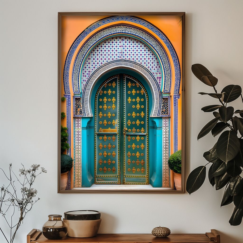 Wallity, GE121-L, Dekoratives gerahmtes MDF-Gemälde, Mehrfarbig, 100 % MDF , 35 x 47 x 3,5 cm