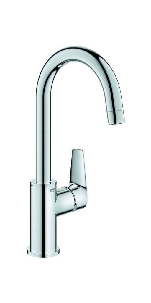 Grohe BauEdge Einhand-Waschtischbatterie, L-Size, Ausladung 140mm, Push-Open Ablaufgarnitur, schwenkbar, 23911001