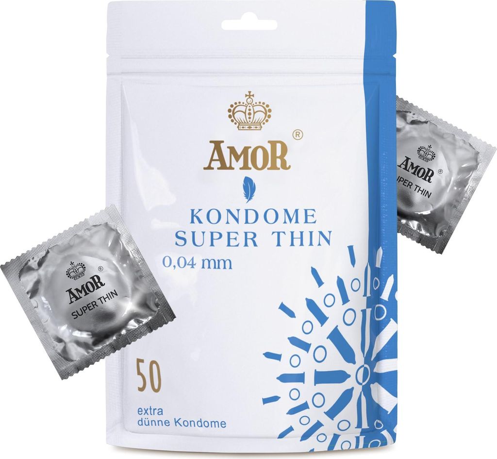 AMOR Premium Kondome Super Thin 0.04, Extra dünne Wanddicke Produktbild 