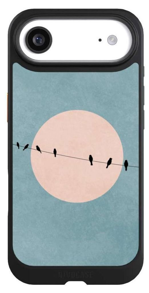 NIVOCASE Hülle für Apple iPhone Air Handyhülle NIVOcore Case Schwarz Mond Vogel türkis