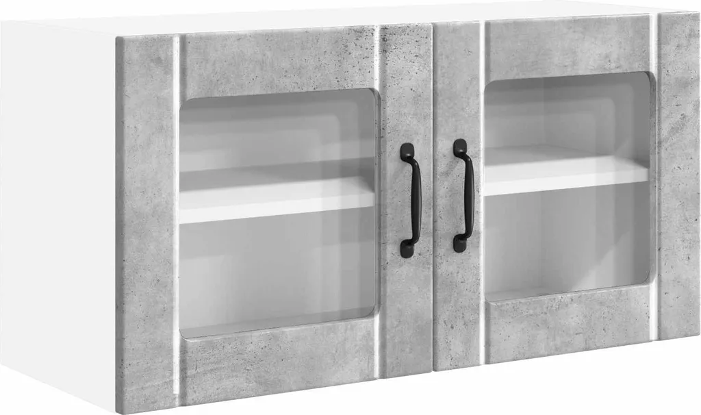 SYFAX™ Mobile da cucina con lo scaffale Grigio cemento 80 x 31 x 40 cm