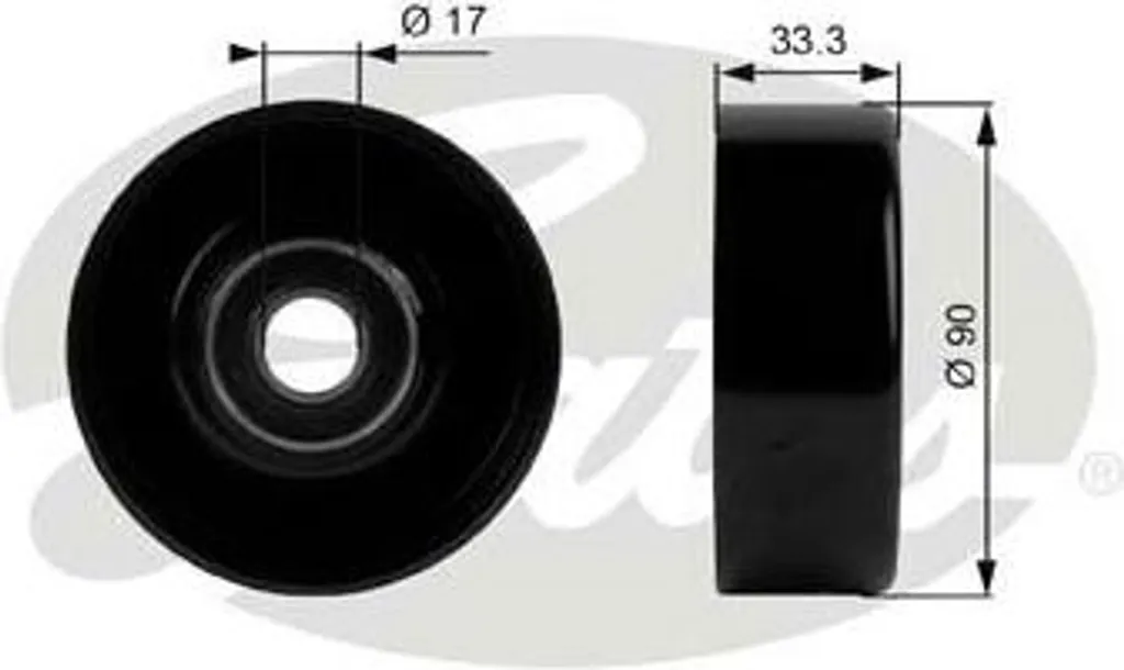 Poulie de guidage anti-vibration GATES T38033 en acier pour bloc OE 53009508