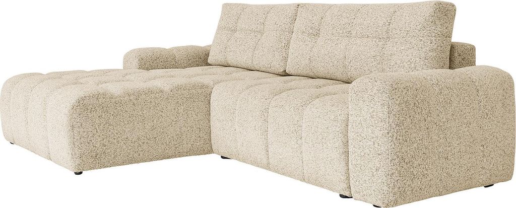 home24 Ecksofa mit Schlaffunktion - Strukturstoff