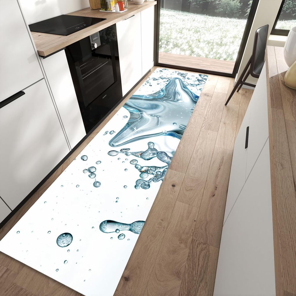 Küchenteppich 80x300cm rutschfest & abwischbar PVC Läufer - Sternspritzer