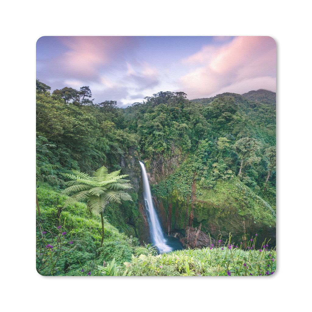 MuchoWow Mauspad Mousepad Blick auf einen Wasserfall im fantastischen Regenwald in Costa Rica 20x20 cm - Mousepads - Maus Mat - Pad - Mausunterla...
