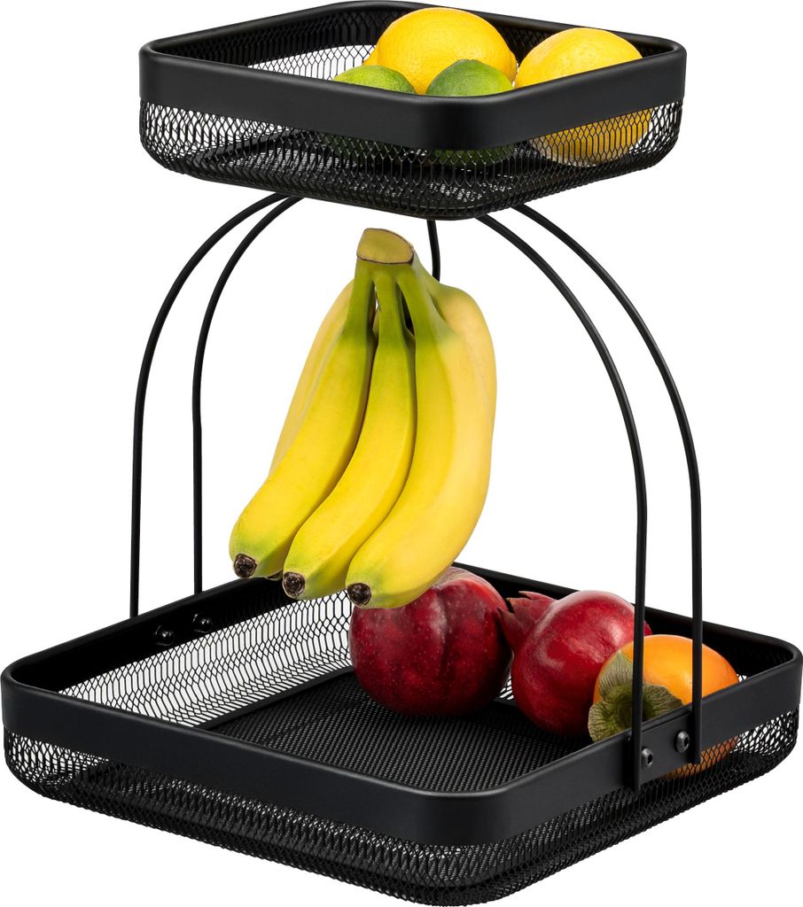 zuppiera di frutta a 2 livelli con porta banane, cestino Immagine del prodotto 
