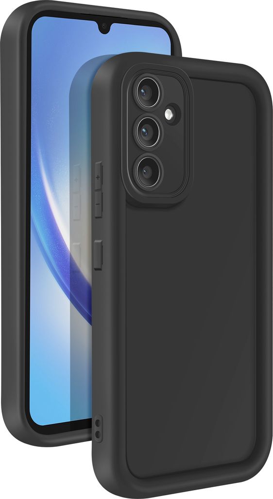 Avizar, Hülle für Samsung A34 5G Soft Touch Verstärkte Ränder, Schwarz