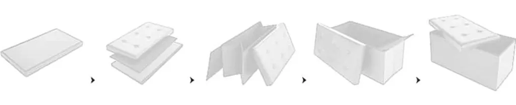 Banc de rangement en MDF blanc 80 x 40 x 40 cm pliable pour salon - 9