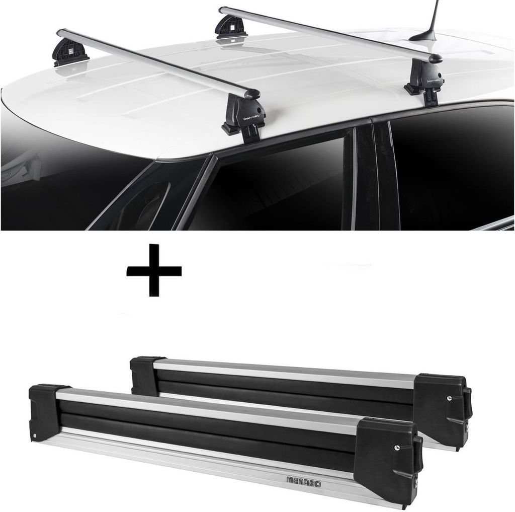 Skiträger YELO 6 Paar Ski + Dachträger VDP EVO ALU kompatibel mit für Honda Civic (FN) 5 Türer 2006-2012