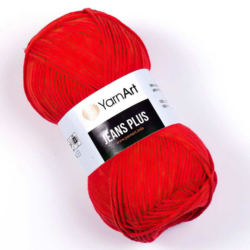 A ball of red yarn with a label.