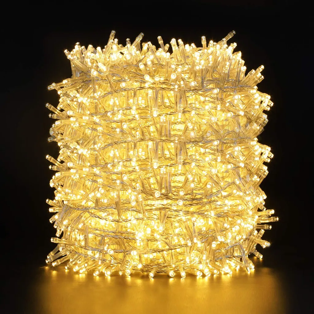 2000 LED Luci Fiabesche 100 Metri Bianco Caldo - Illuminazione Professionale