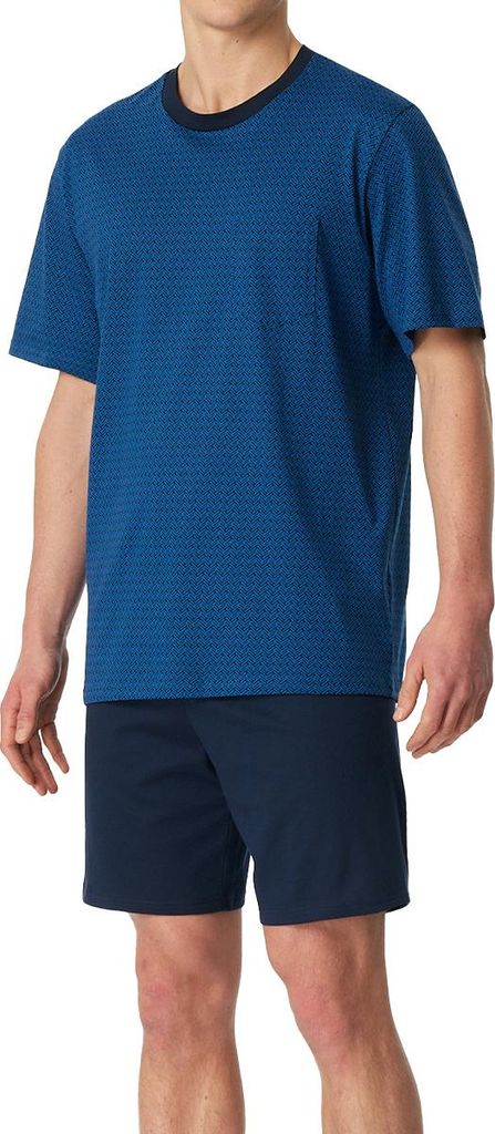 Schiesser Herren Schlafanzug kurz Gr. 58 blau