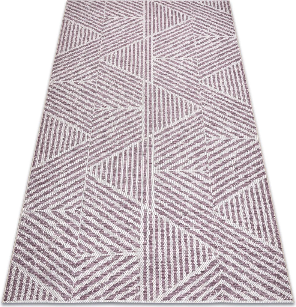 Tapis anti-usure rose et beige 140x200 cm facile d'entretien pour salon