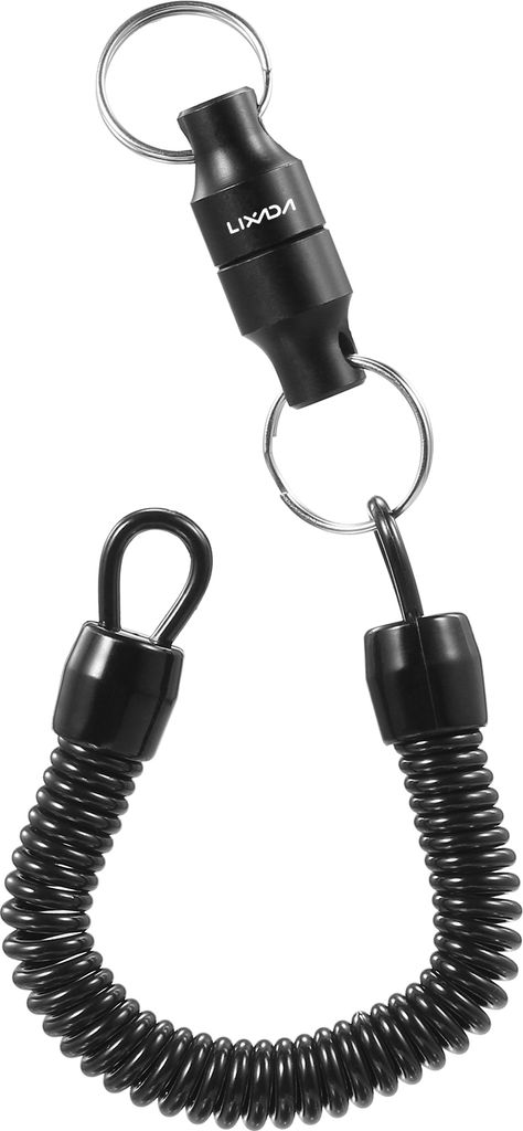 Lixada Fliegenfischen Magnetischer Netzentriegelungshalter Keeper Magnet Clip Landing Net Connector mit Coiled Lanyard