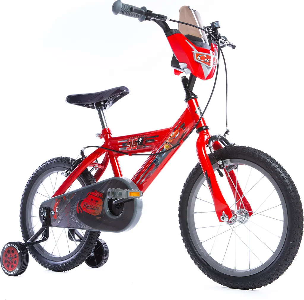 Vélo enfant Huffy Cars 16 pouces avec stabilisateurs et cadre robuste rouge