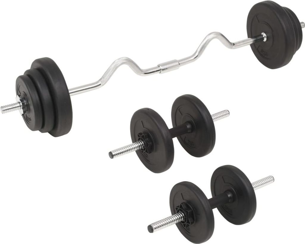 vidaXL Langhantel- und Kurzhantel-Set 30 kg