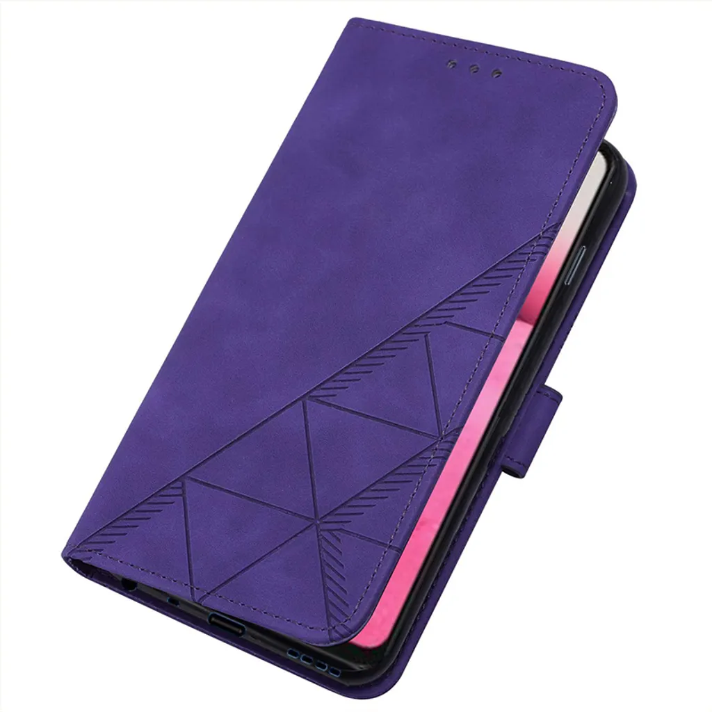 Custodia Portafoglio Xiaomi Redmi K50 / K50 Pro in Pelle Goffrata Viola - 5