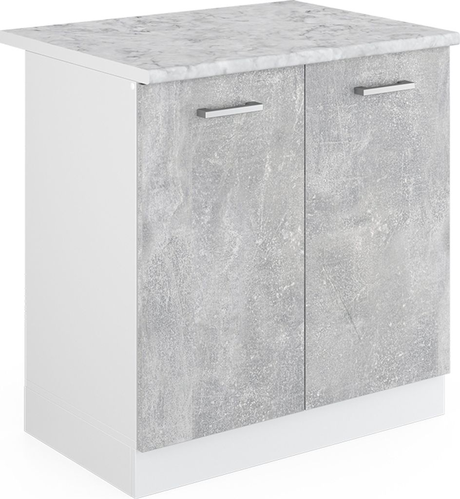 Spülenunterschrank Vicco R-Line Beton 80 cm , AP Marmor, Produktbild 