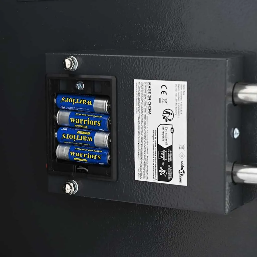 Coffre-fort électronique en acier gris compact pour documents