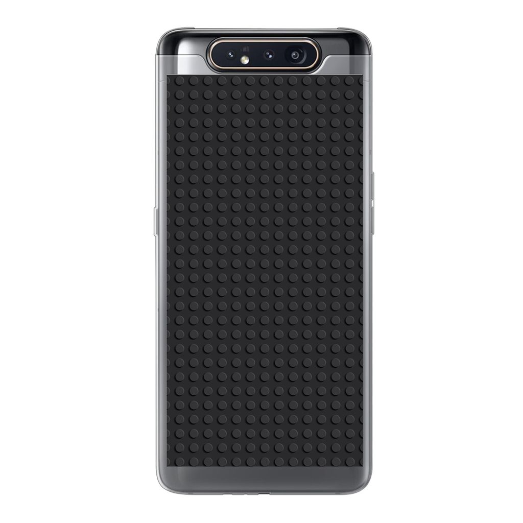 MuchoWow Handyhülle Schutzhülle Hülle für Samsung Galaxy A80 Bild - Schwarz Silikon Softcase Handy Hülle - Schutzdeckel