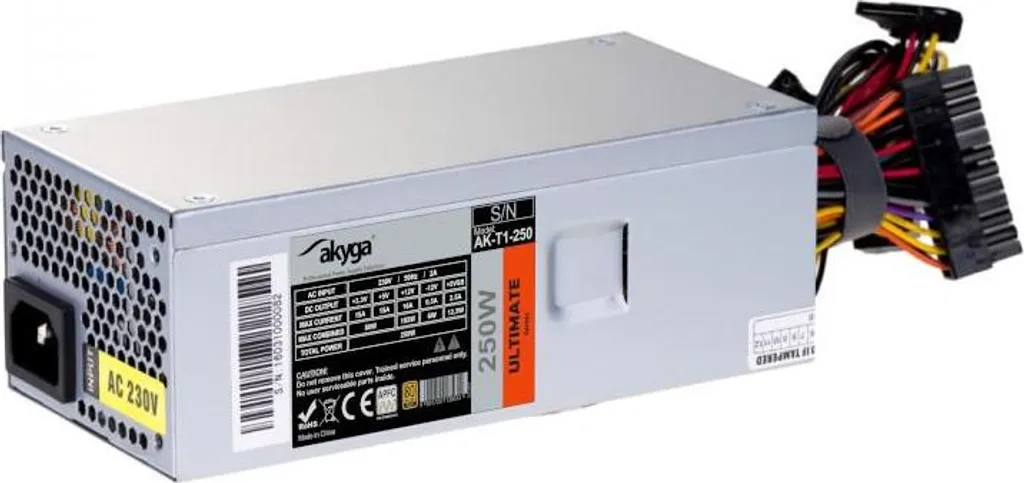 Remplacer alimentation PC Slim : Akyga AK-T1-250 250W TFX Inox ATX