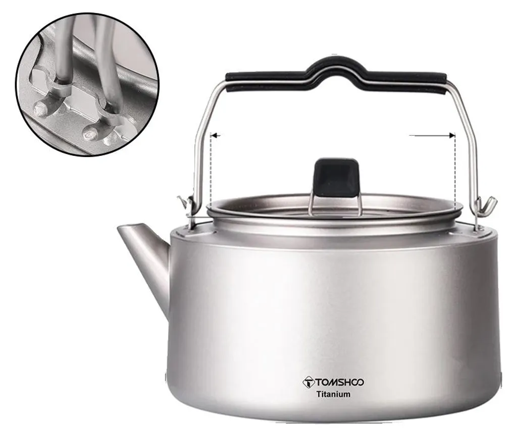 Bouilloire 1L Titane - Eau Chaude Rapide pour Camping, Bivouac et Rando