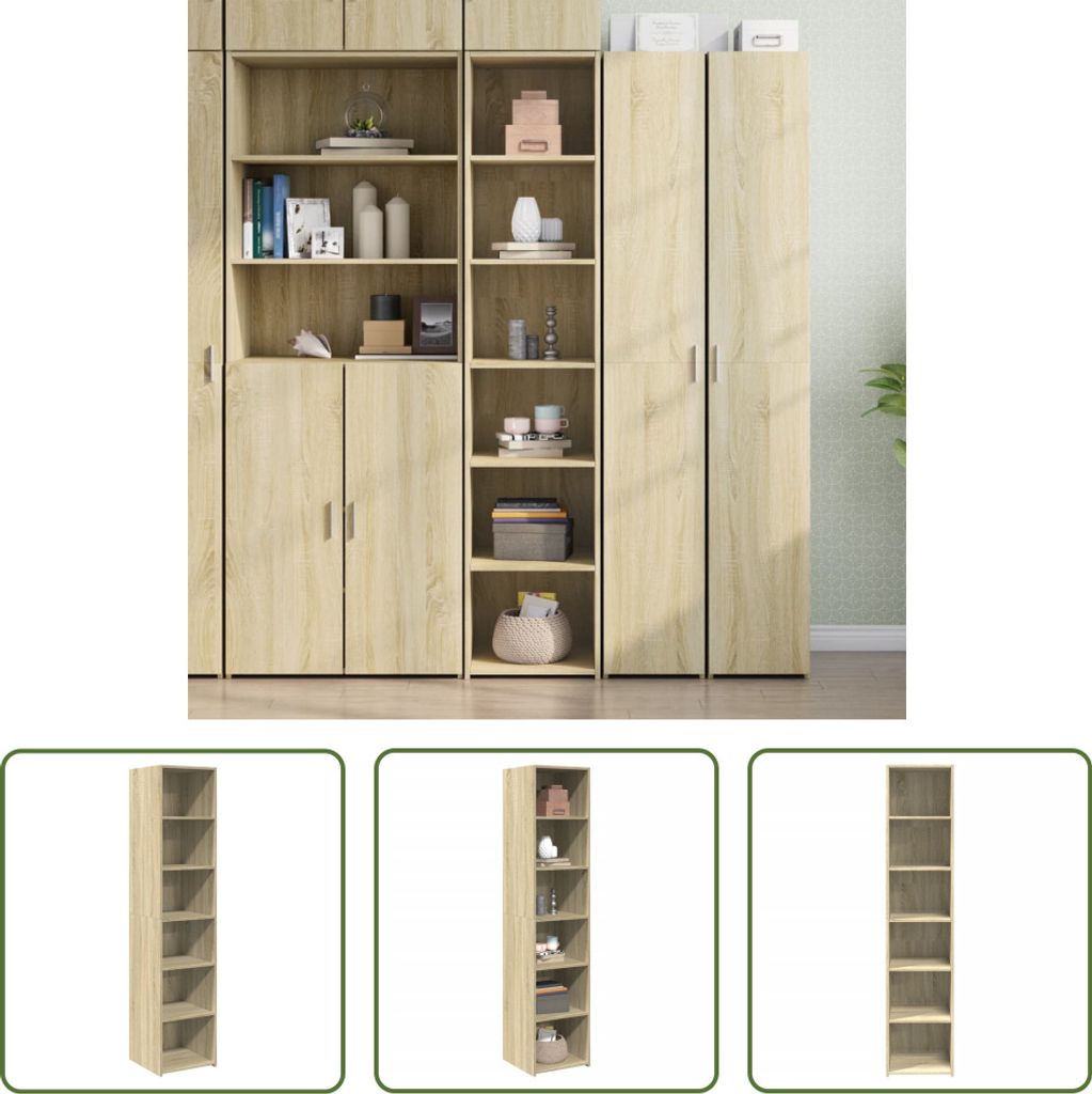 The Living Store Highboard Sonoma-Eiche 40x41x185 cm Holzwerkstoff