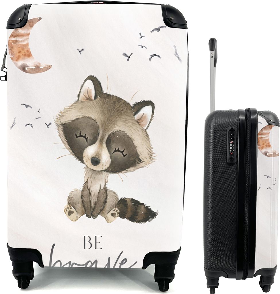 MuchoWow MuchoWow Koffer Handgepäck Trolley Rollkoffer Kleine Reisekoffer mit 4 Rollen - Aquarell - Sei mutig - Zitate - Kinder - Jungen - Mä...