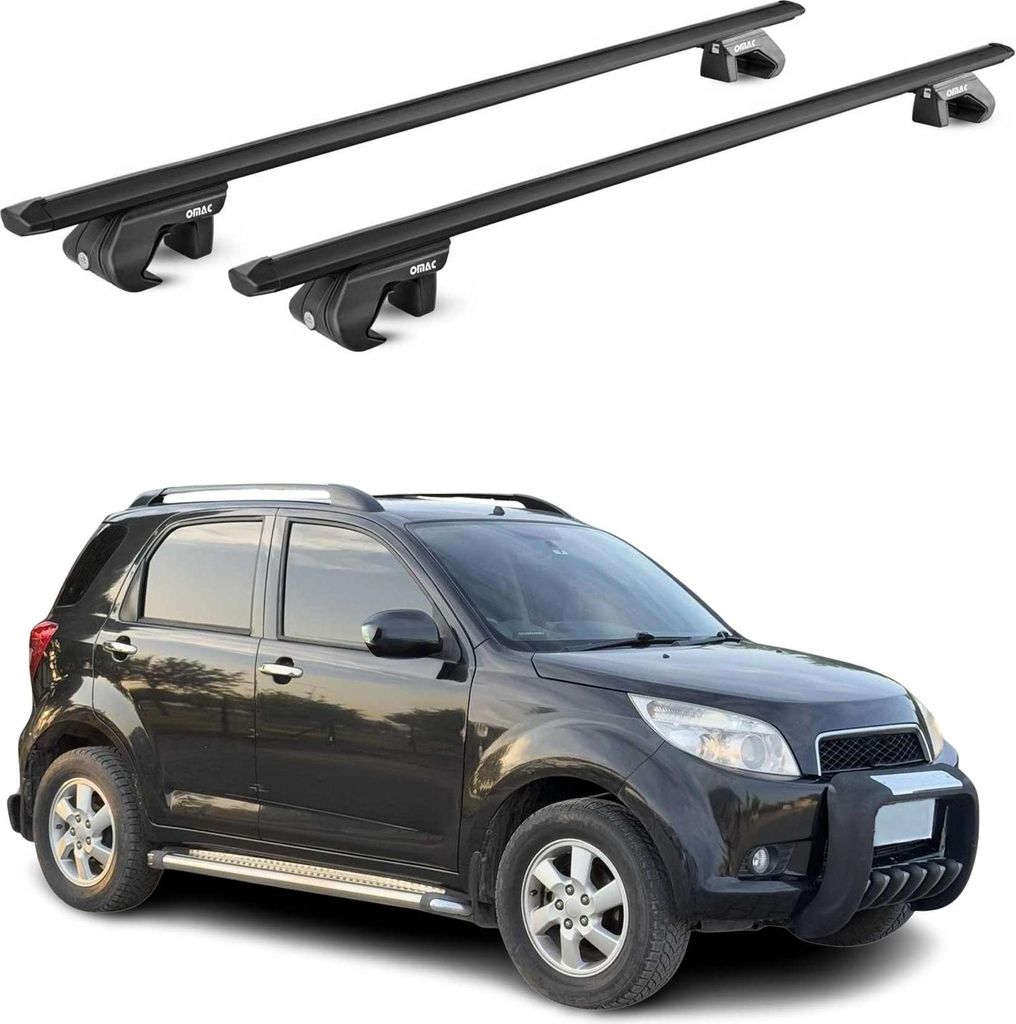 Dachträger Grundtäger für Daihatsu Terios 2006-2017 90kg Alu Schwarz 2 tlg ABE