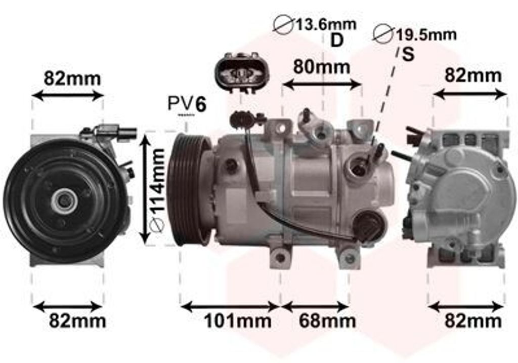 VAN WEZEL 8200K377 Klimaanlage Klimakompressor für HYUNDAI SONATA VI (YF)