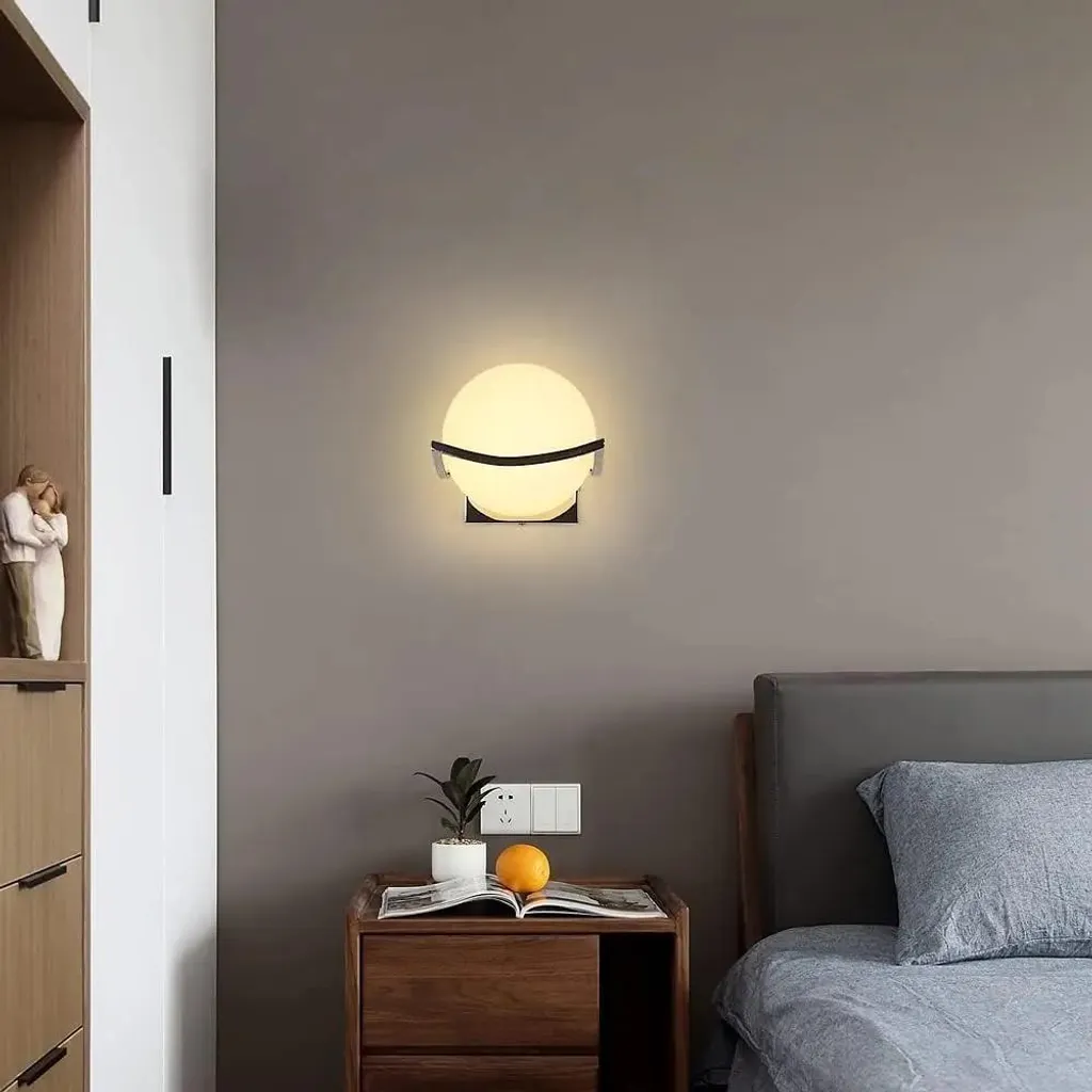 Applique Murale Sphérique en Fer Durable - Éclairage LED E27 sans Pose - 6