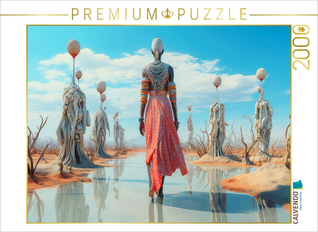 CALVENDO Puzzle Surrealismus trifft Massai-Kultur | 2000 Teile Lege-Größe 90x67cm Foto-Puzzle für glückliche Stunden