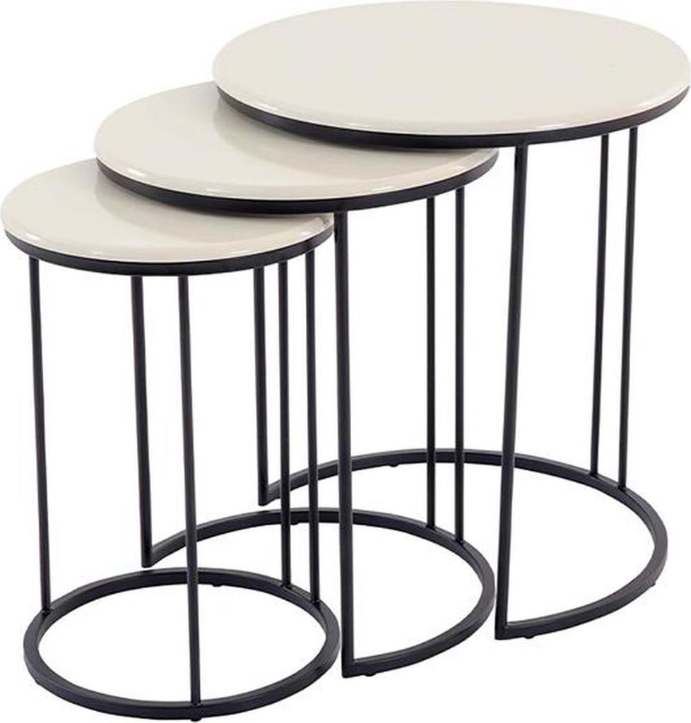 Set 3x Couchtisch Kaffeetisch Beistelltisch Design Weiß Wohnzimmertisch Tische