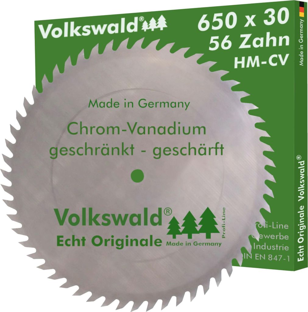 Volkswald Sägeblatt CV 650 x 30 mm Z= 56 Tischkreissägen Wippkreissägen und Formatkreissägen geschränkt