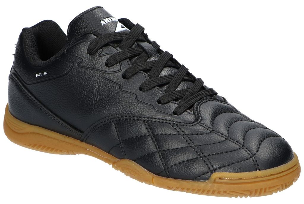 American Club FH98, Hallenschuhe Indoor Sportschuhe Schnürschuhe Gummisohle rutschhemmend, Schwarz 41