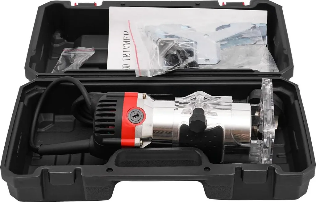 Défonceuse pour rainurage et chantournage bois 800W compacte rouge - 7
