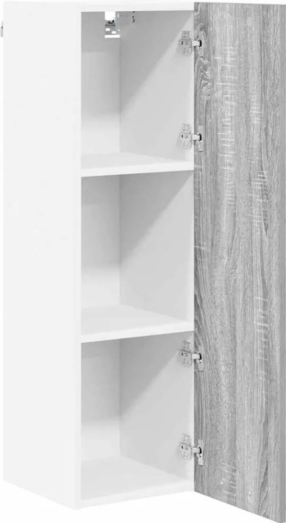 Armadio a Parete SYFAX 30x100 cm Grigio Sonoma - Arredo Essenziale - 5