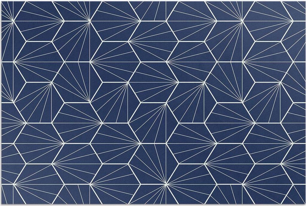 Sechsecke mit linearen Mustern – Vinylteppich – 60x90 cm – Outdoor Teppich – Terrasse – Wetterfest – Modern