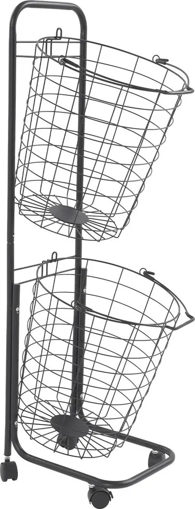 Panier à linge mobile noir pour gagner de la place et éviter le désordre