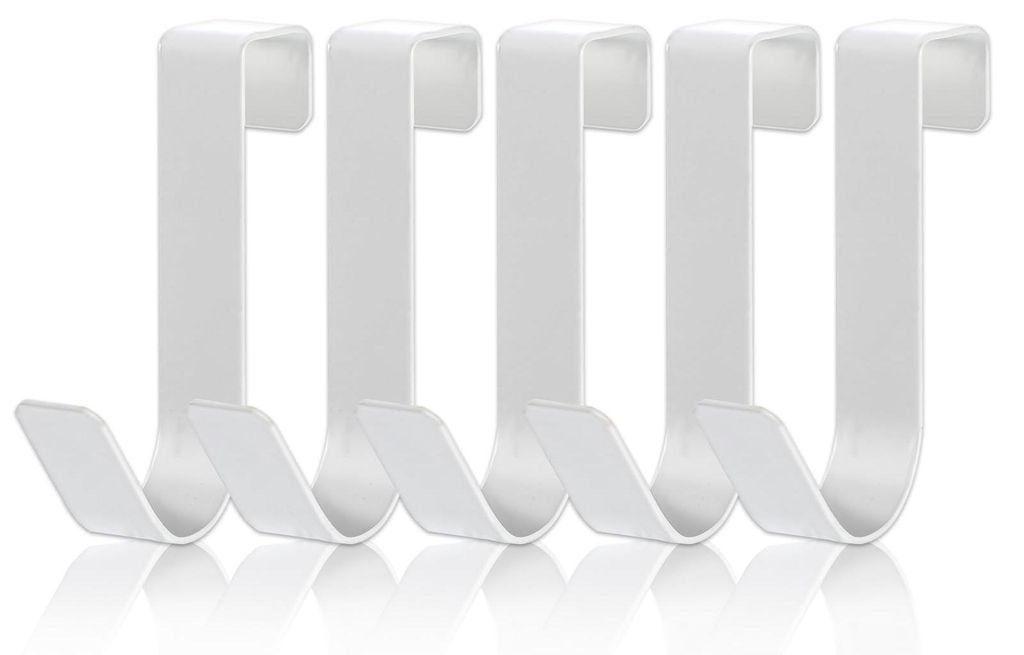 5-teiliges Set universeller, wasserdichter Handtuchhaken aus Edelstahl für Badezimmer mit rahmenlosen Glastüren, 2,1 cm (weiß)