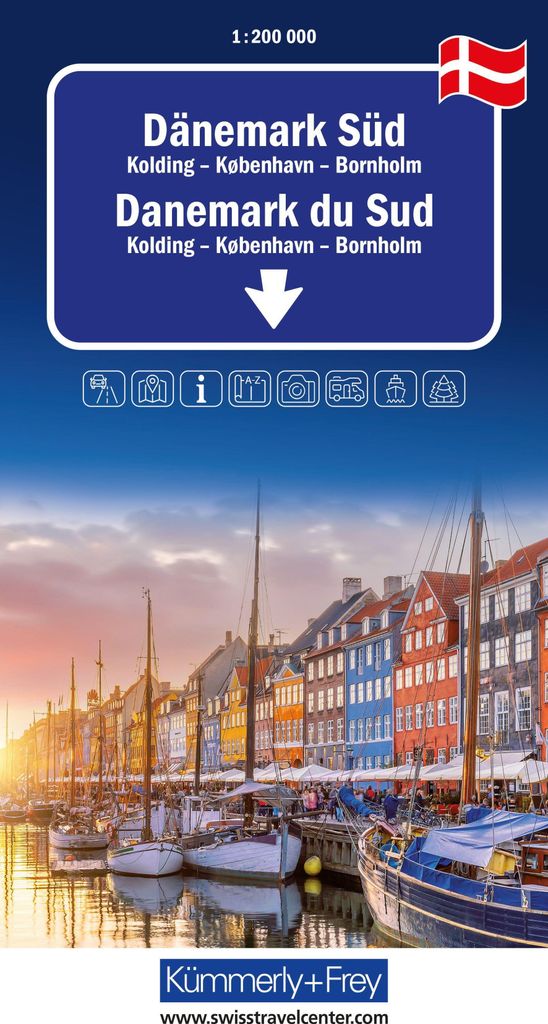 Kümmerly+Frey Regional-Strassenkarte Dänemark Süd 1:200.000
