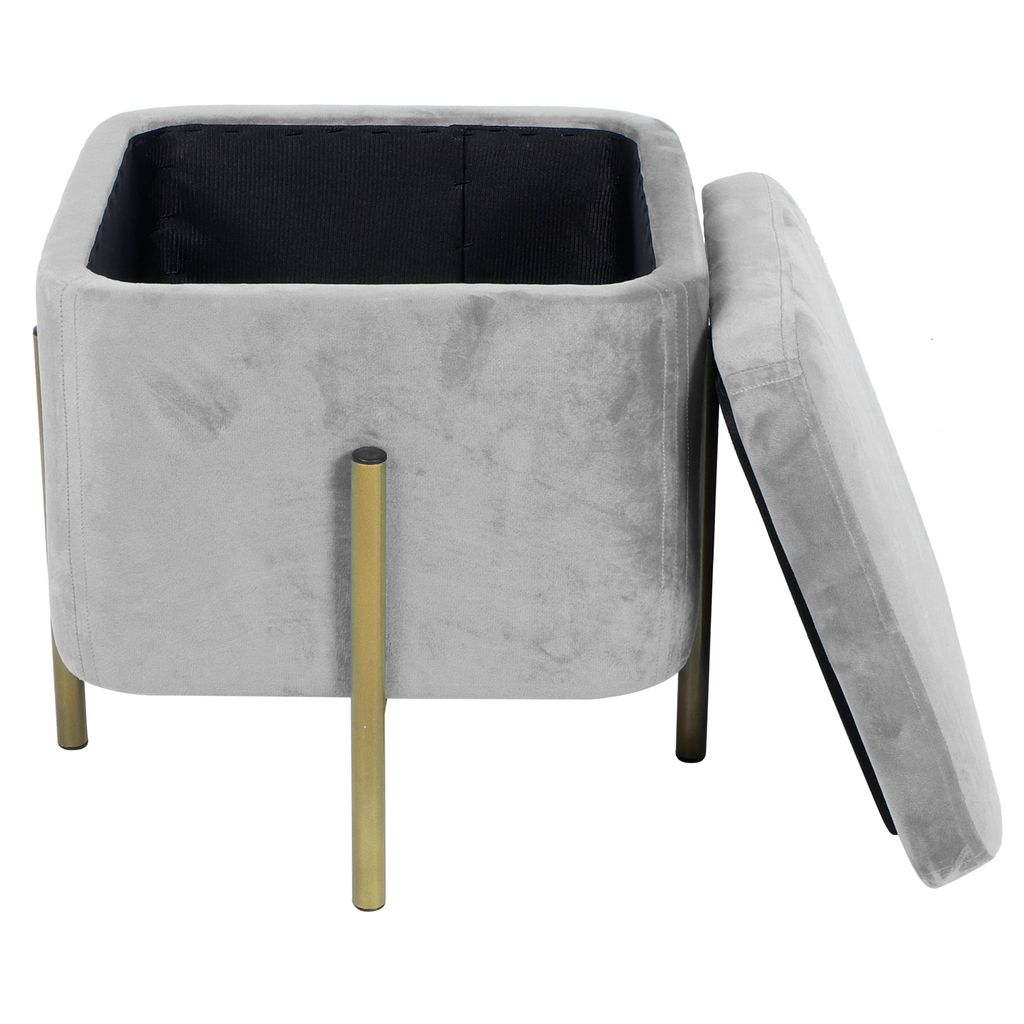 Multifunktionale quadratische Lagerung Hocker Hocker Aufbewahrungsbox mit abnehmbaren Deckel für HomeGray
