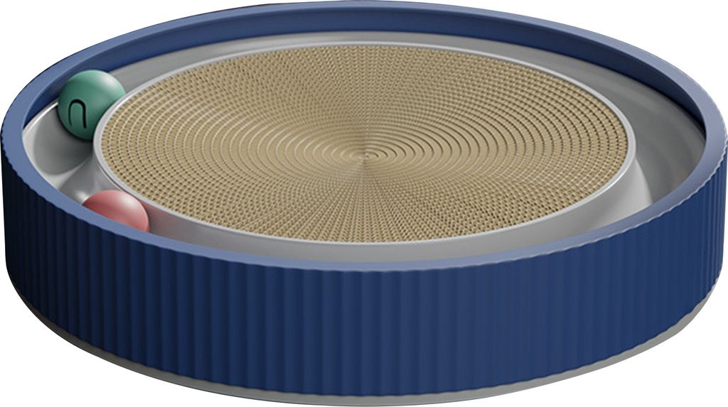 Katzenkratzbrett, 3-in-1, rundes Kratzbrettnest mit Spielzeugbällen für Katzen im Innenbereich, zum Krallenschleifen und Spielen