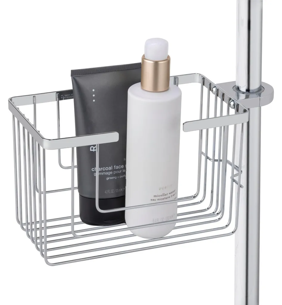 Serviteur de douche sans perçage WENKO, étagère en inox pour barre ronde
