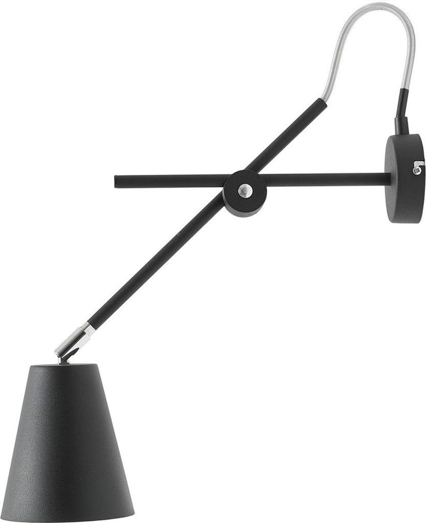 Wandlampe Metall E27 Schwenkarm 54 cm hoch Schwarz